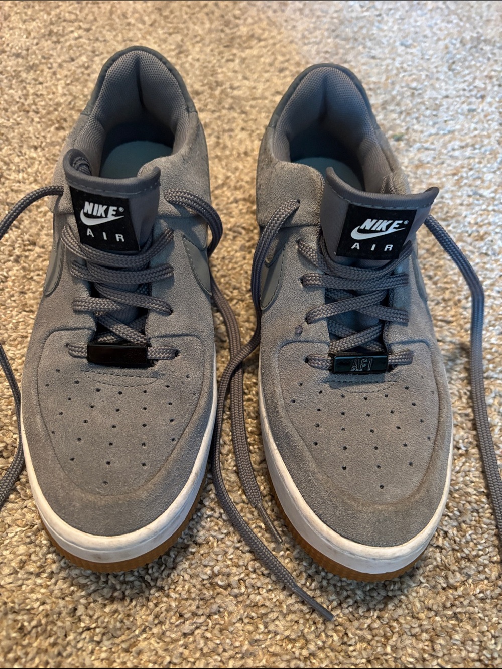 Nike Grey Suede Low-Top Sneakers